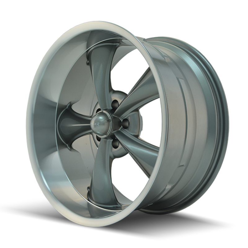 Ridler 695 18x8 / 5x120.65 BP / 0mm Offset / 83.82mm Hub Gloss Grey Machined Wheel