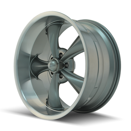 Ridler 695 20x8.5 / 5x127 BP / 0mm Offset / 83.82mm Hub Gloss Grey Machined Wheel