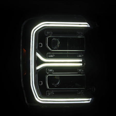 AlphaRex 23-26 Ford F-250 SD LUXX LED Proj Headlights Alpha Blk w/Activ Light/Seq Signal/Switchback