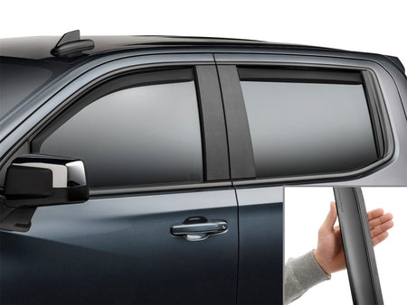 WeatherTech 19-26 Chevrolet Silverado 1500 Crew Front & Rear Side Window Deflectors - Matte Black