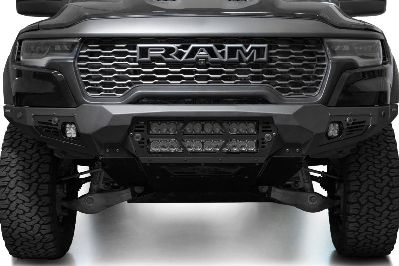 Addictive Desert Designs 25+ RAM 1500 RHO Bomber Front Bumper (20 Inch Lights)