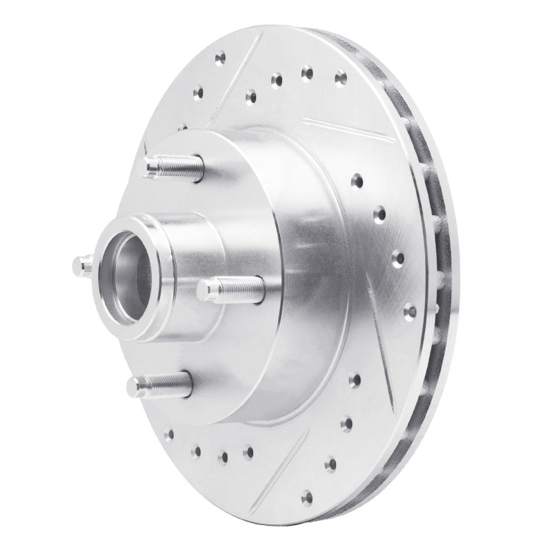 R1 78-93 Ford Thunderbird Front Left Drilled & Slotted Silver Brake Rotor