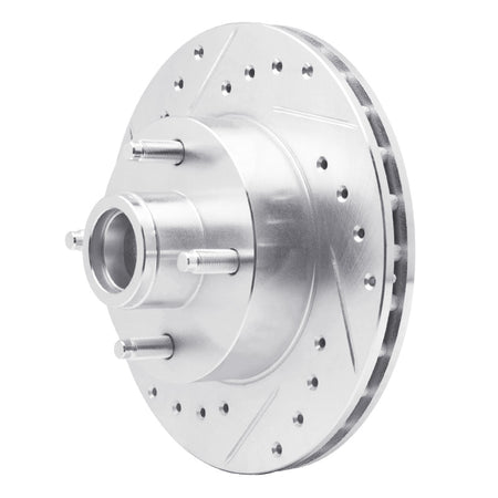 R1 78-93 Ford Thunderbird Front Left Drilled & Slotted Silver Brake Rotor