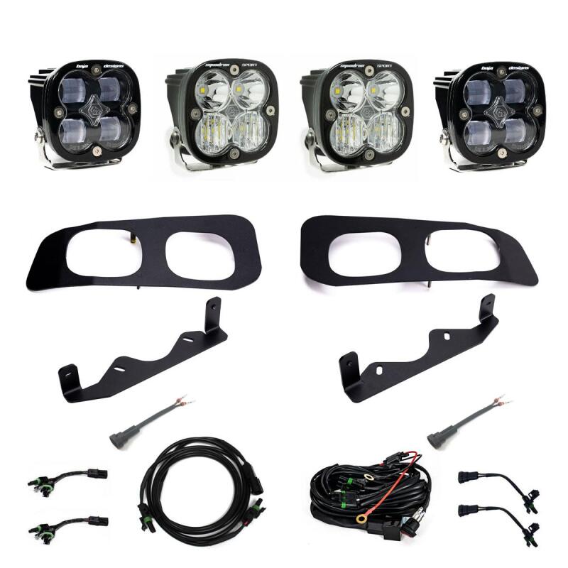 Baja Designs 2023+ Ford F250/F350 Super Duty Squadron SAE/Sport Fog Pocket Kit - Clear Toggle