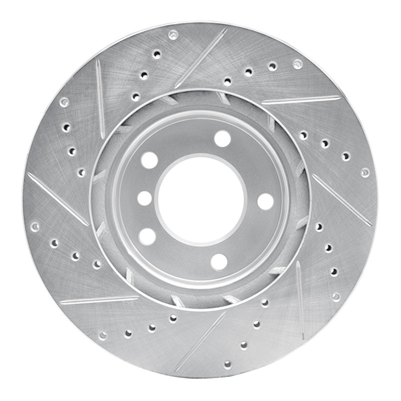 R1 95-99 BMW M3 E36 Left Front Drilled & Slotted Silver Brake Rotor
