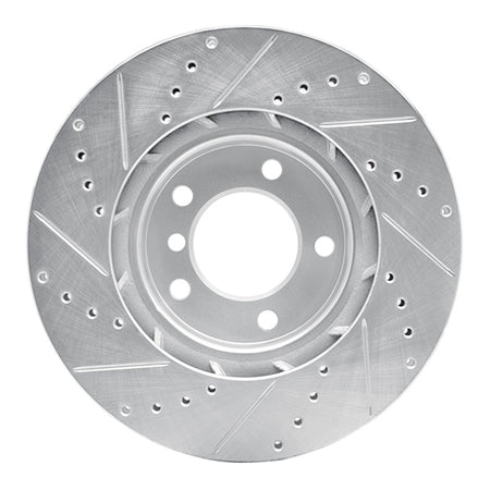 R1 95-99 BMW M3 E36 Left Front Drilled & Slotted Silver Brake Rotor