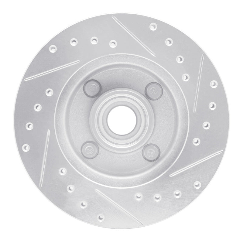 R1 78-93 Ford Thunderbird Front Left Drilled & Slotted Silver Brake Rotor