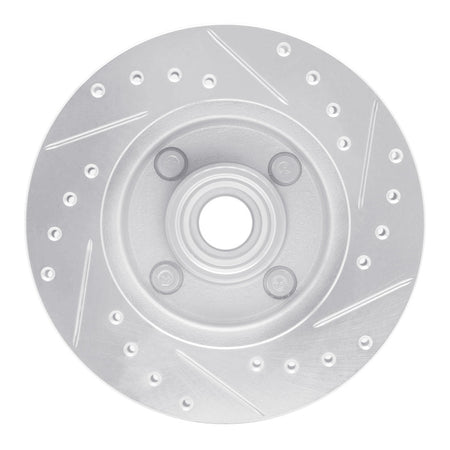 R1 78-93 Ford Thunderbird Front Left Drilled & Slotted Silver Brake Rotor