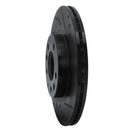 R1 06-15 Mazda MX-5 Miata Front Right Drilled & Slotted Black Brake Rotor