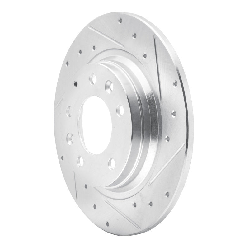 R1 98-15 Ford Fusion Rear Right Drilled & Slotted Silver Brake Rotor