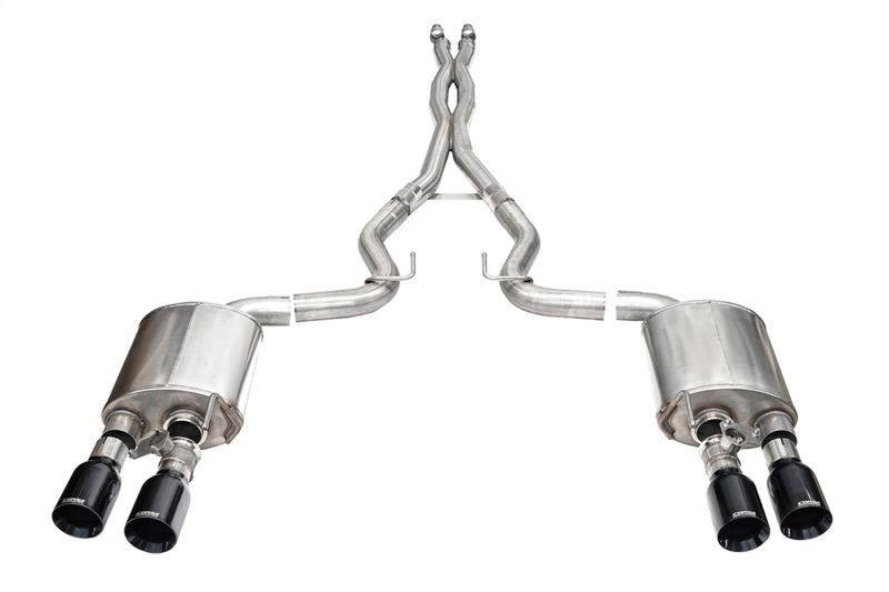 Corsa 24-25 Ford Mustang Dark Horse 5.0L 3in Dual Rear Cat-Back w/Twin 4.5in Black PVD Straight Tips