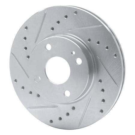 R1 94-02 Mazda Miata Front Left Drilled & Slotted Silver Brake Rotor