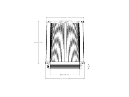 aFe Magnum FORCE Intake Replacement Air Filter w D2 Dura-Dry Media 5-1/2inF x(10x7)inB x7inT x8inH