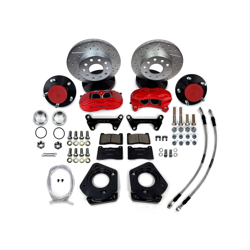 Baer Brakes 62-69 Ford Fairlane 11in SS4 Alum Hub Front SDZ Brake Kit - Hugger Orange
