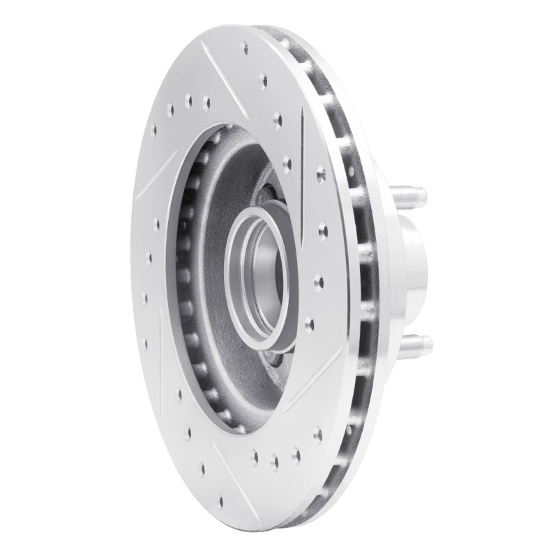 R1 78-93 Ford Thunderbird Front Left Drilled & Slotted Silver Brake Rotor