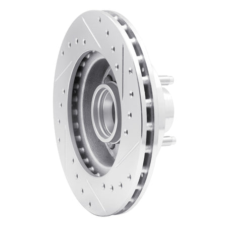 R1 78-93 Ford Thunderbird Front Left Drilled & Slotted Silver Brake Rotor
