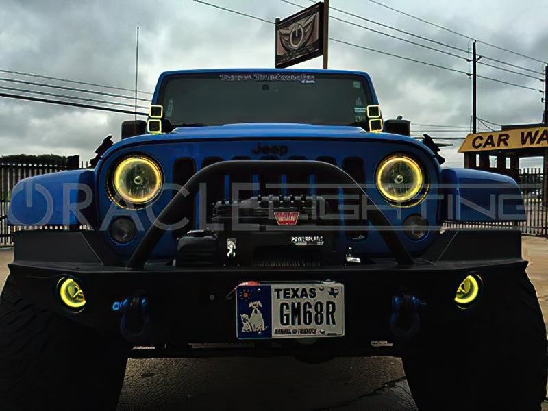 Oracle Off-Road 3in W Square Spotlight with Halo - White