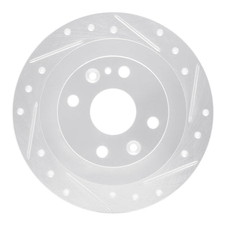R1 90-03 Ford Escort Rear Right Drilled & Slotted Silver Brake Rotor