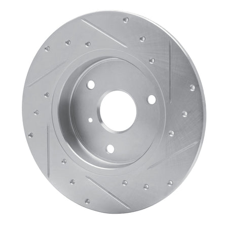 R1 05-16 Smart Fortwo Front Left Drilled & Slotted Silver Brake Rotor