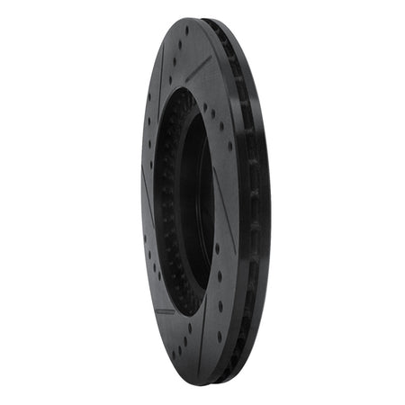 R1 06-15 Mazda MX-5 Miata Front Right Drilled & Slotted Black Brake Rotor