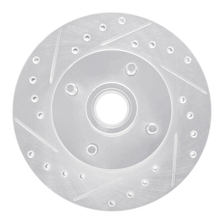 R1 78-93 Ford Thunderbird Front Left Drilled & Slotted Silver Brake Rotor