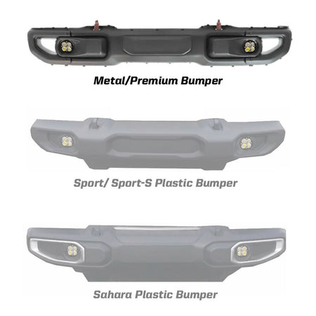 Baja Designs 2018 Wrangler JL Rubicon Squadron R Sport Fog Pocket Kit