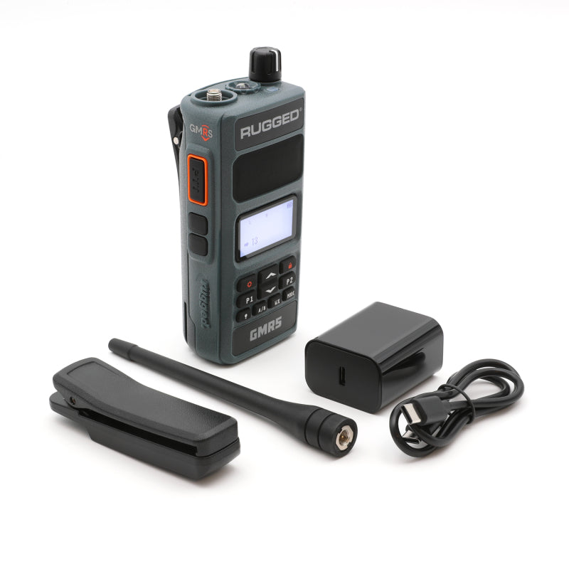 Rugged Radios GMR5-X - 5W GMRS Handheld Radio - Waterproof w/ XL Battery - 2 Pack