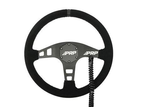 PRP Heated Flat Suede Steering Wheel - Black