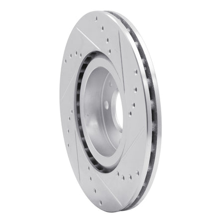 R1 2012-2019 Fiat 500 (USA/Canada) Front Left Drilled & Slotted Silver Brake Rotor