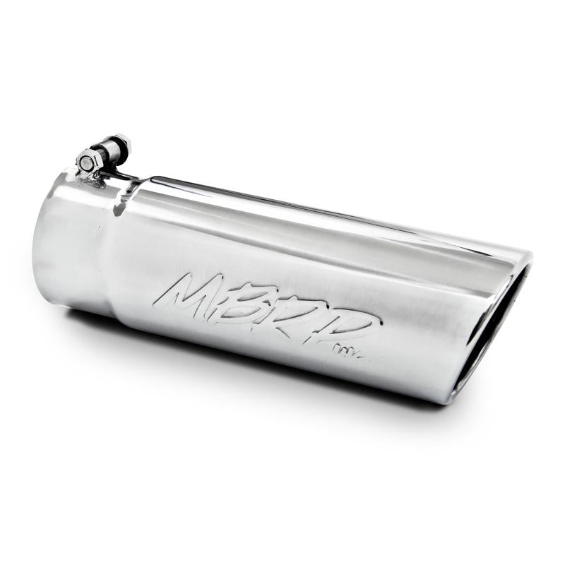 MBRP Universal Tip 4.5in OD 3in Inlet 8in Length Dual Walled Angled Exhaust Tip - Black