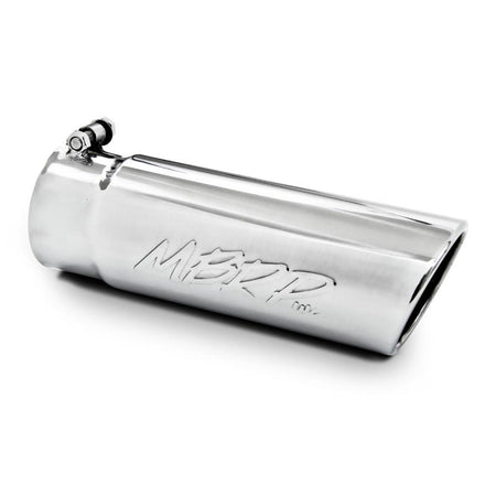 MBRP Universal Tip 4.5in OD 3in Inlet 8in Length Dual Walled Angled Exhaust Tip - Black