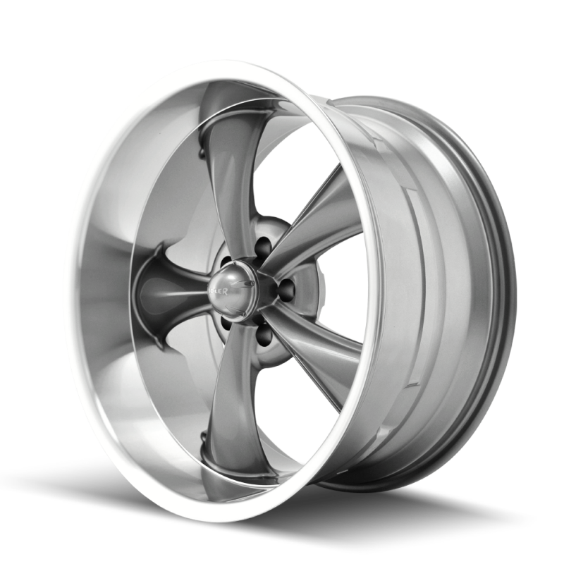 Ridler 695 18x8 / 5x120.65 BP / 0mm Offset / 83.82mm Hub Gloss Grey Machined Wheel