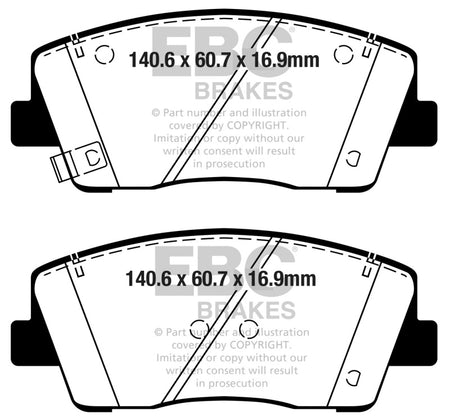 EBC 2019+ Genesis G70 2.0T Redstuff Front Brake Pads