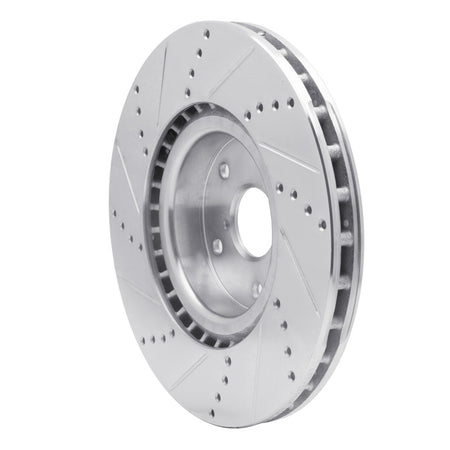 R1 05-20 Subaru WRX Front Right Drilled & Slotted Silver Brake Rotor