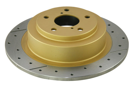 DBA 03-06 Subaru Baja Rear Street Series Drilled & Slotted Rotor w/Gold Hat