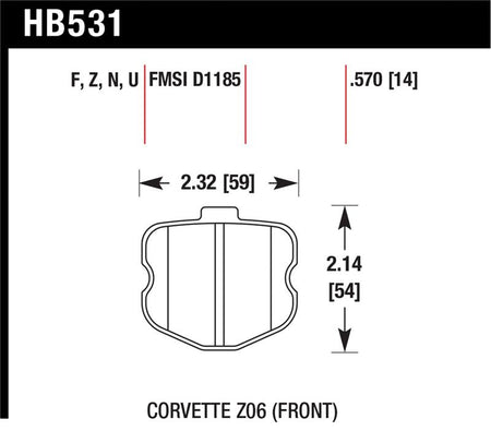 Hawk 06-10 Chevy Corvette (OEM Pad Design) Front HPS Sreet Brake Pads
