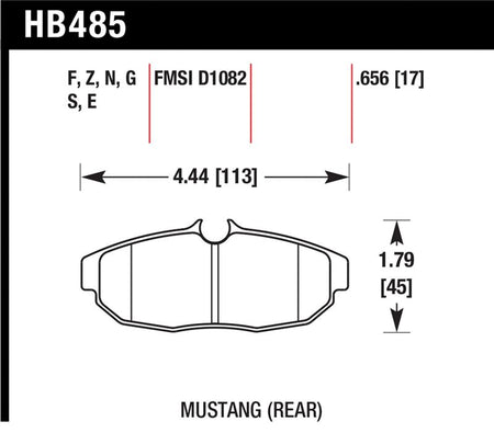 Hawk 05-07 Ford Mustang GT & V6 Performance Ceramic Street Rear Brake Pads