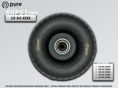 Pure Drivetrain 8HP51 High Performance Billet Race Torque Converter - 26/50 Stator - AWD