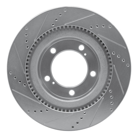 DFC 07-22 Lexus LX570 Front Right Drilled & Slotted Silver Brake Rotor