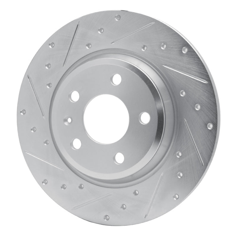 R1 08-25 Audi Q5 (USA/Canada Excl Hybrid) Rear Left Drilled & Slotted Silver Brake Rotor