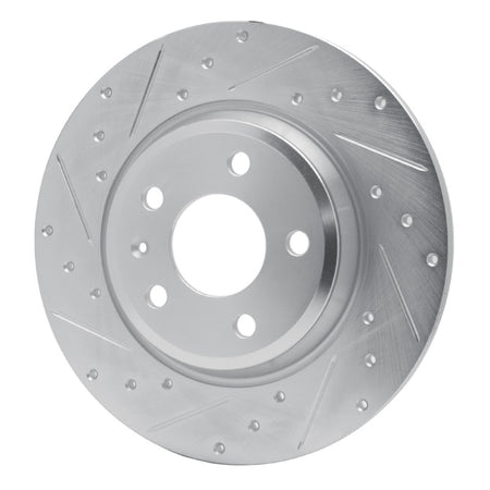 R1 08-25 Audi Q5 (USA/Canada Excl Hybrid) Rear Left Drilled & Slotted Silver Brake Rotor