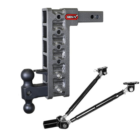 Gen-Y Mega Duty 2in Shank 12.5in Drop 10K Hitch w/GH-031 Dual-Ball/GH-032 Pintle Lock