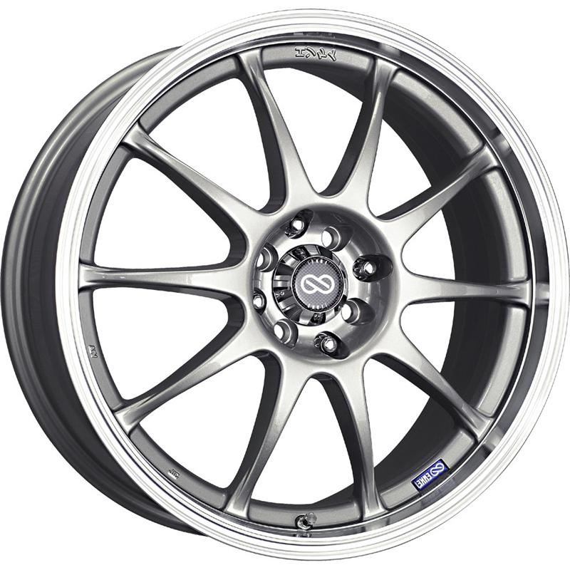 Enkei J10 15x6.5 5x100/114.3 38mm Offset 72.62mm Bore Dia Silver w/ Machined Lip Wheel