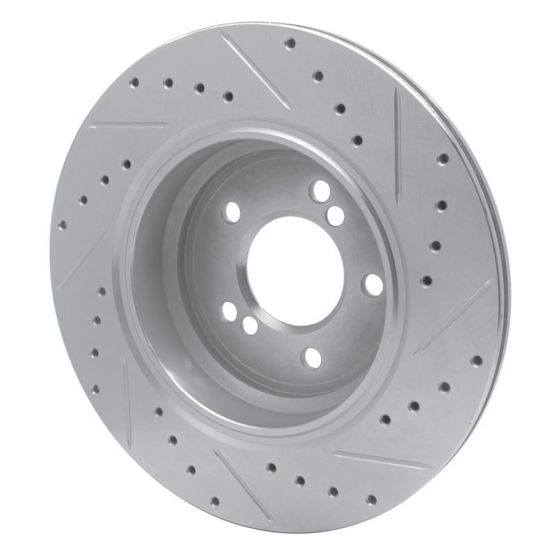 R1 00-06 BMW M5 Rear Left Drilled & Slotted Silver Brake Rotor