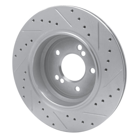 R1 00-06 BMW M5 Rear Left Drilled & Slotted Silver Brake Rotor