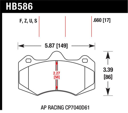 Hawk AP Racing CP7040 Performance Ceramic Street Brake Pads