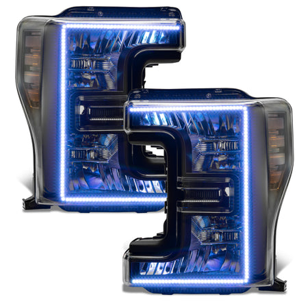 Oracle 17-19 Ford F-250 SD Dynamic Pre-Assembled Headlights - Halogen - Black Edition -