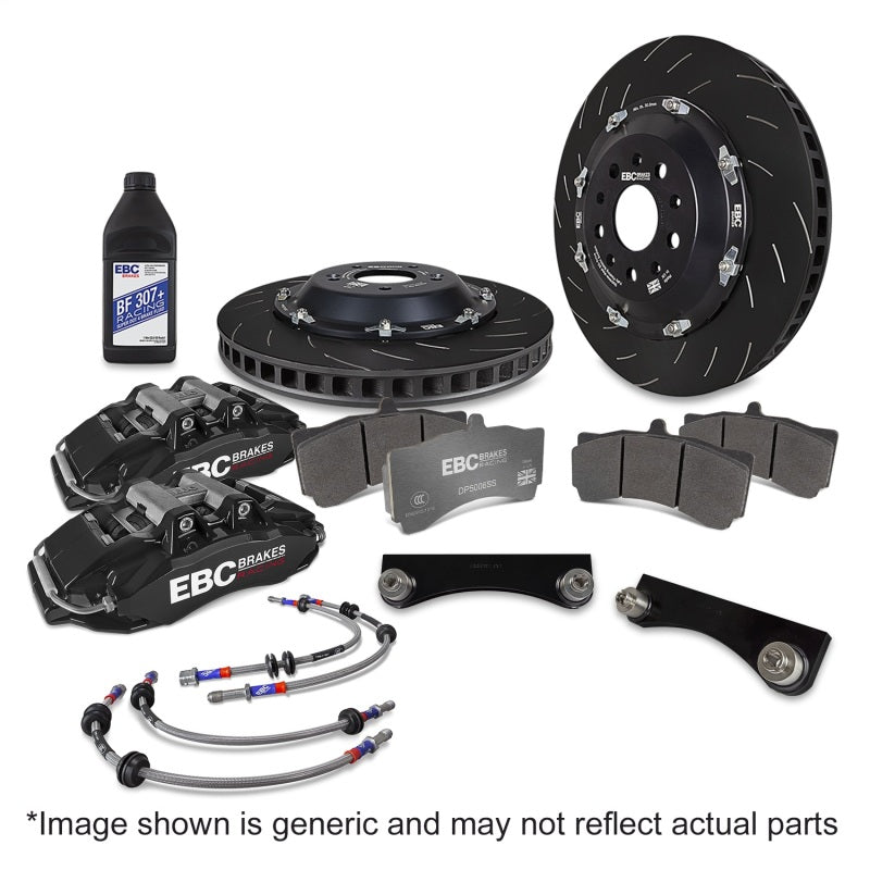 EBC Racing 00-06 BMW M3 (E46) Black Apollo-6 Calipers 355mm Rotors Front Big Brake Kit