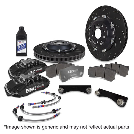 EBC Racing 00-06 BMW M3 (E46) Black Apollo-6 Calipers 355mm Rotors Front Big Brake Kit