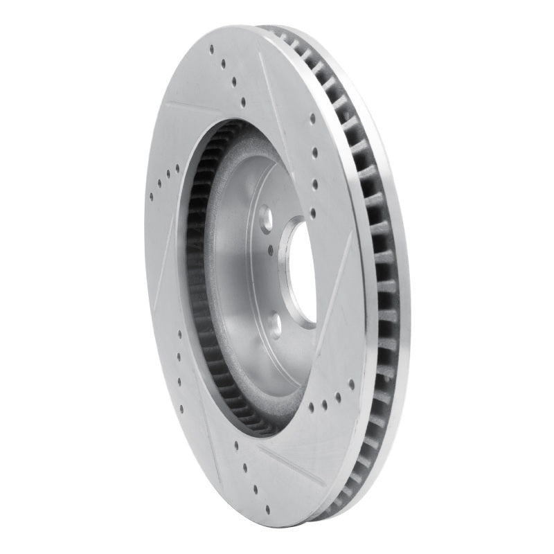 R1 06-20 Lexus ES300H Front Left Drilled & Slotted Silver Brake Rotor